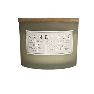 Sand + Fog Blue Eucalyptus & Fir Scented Candle Medium 12 oz Clean Calming
